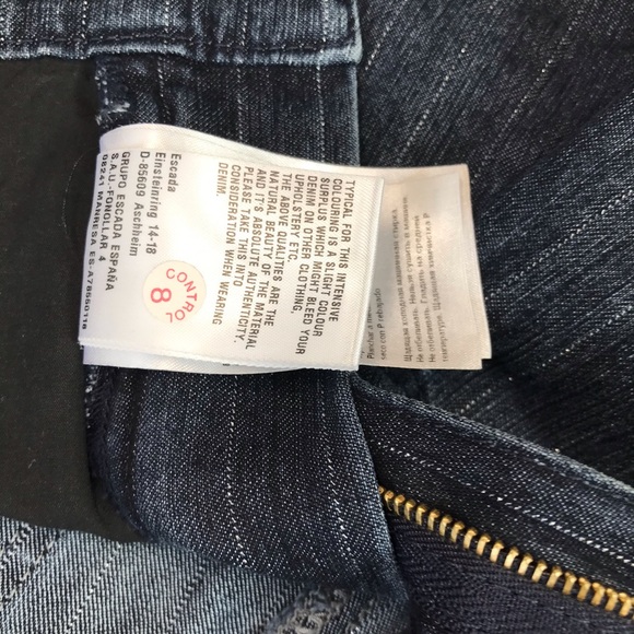 VINTAGE Escada Dark Pinstripe Bootcut Jeans Sz 40 - Picture 6 of 8